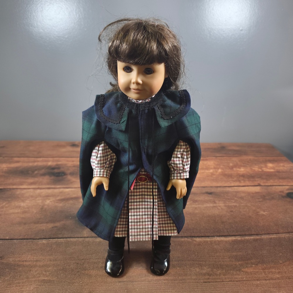 American Girl Samantha Doll Pleasant Company 18" Brown Good Plaid Cape Outfit
